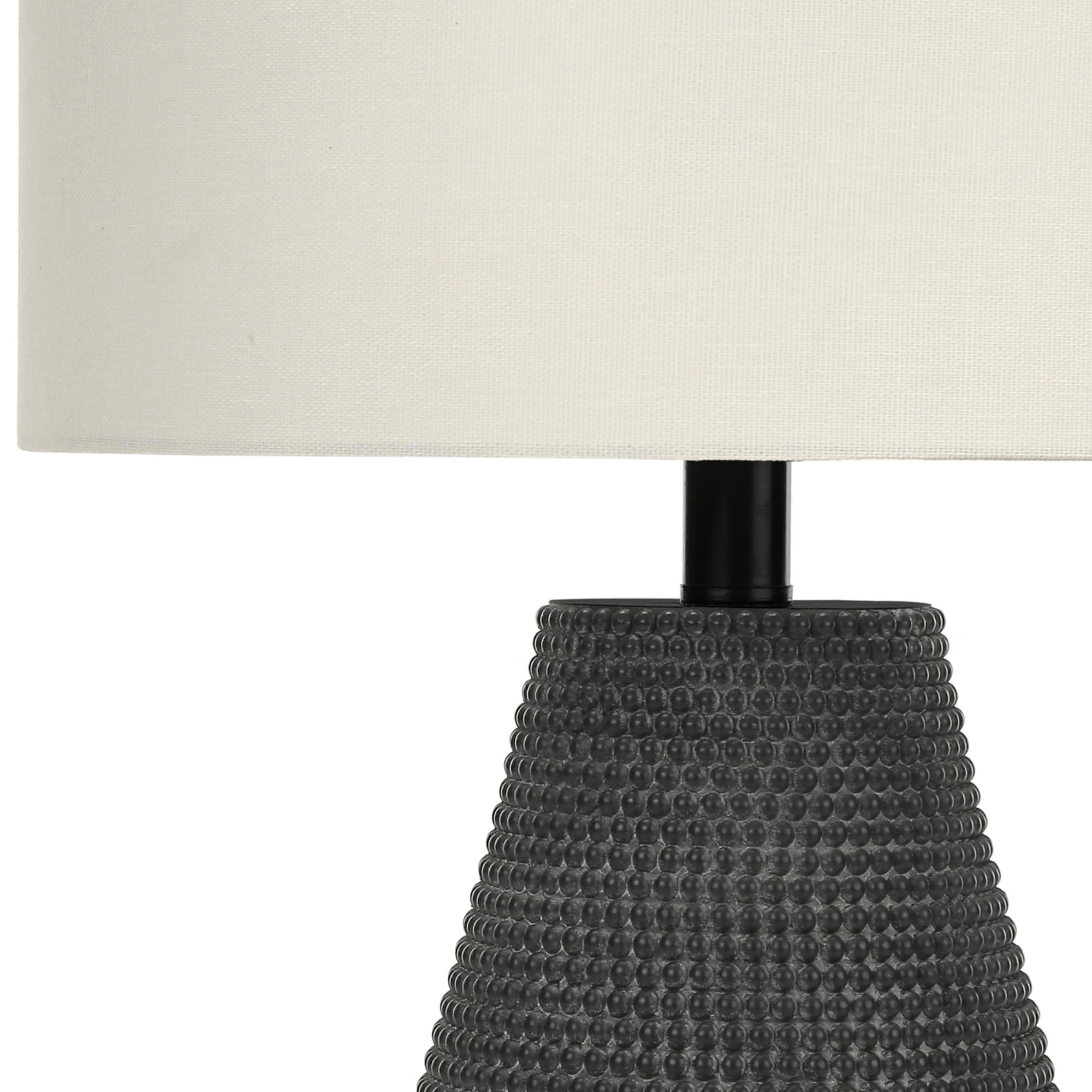 Left. Luckbyte - 24 Inch Black Resin Table Lamp Ivory Cream Shade Contemporary Accent Lamp.