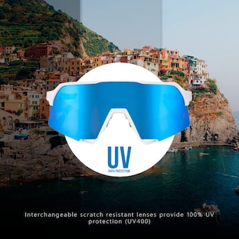 100% S3 Matte White HiPER Blue Multilayer Mirror Lens 60005-00006 100% S3 Matte White HiPER Blue Multilayer Mirror Lens 60005-00006