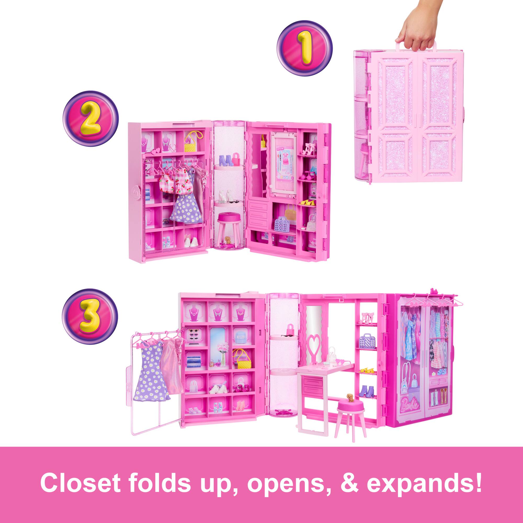 Closet folds up, opens, & expands!