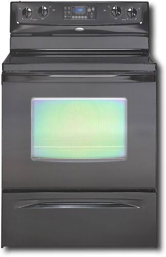 Front Standard. Whirlpool - 30" Freestanding Electric Range - Black-on-Black.