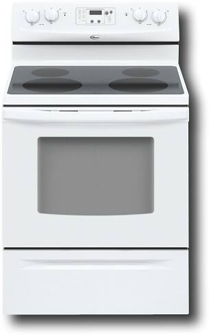 Front Standard. Whirlpool - 30" Freestanding Electric Range - White.