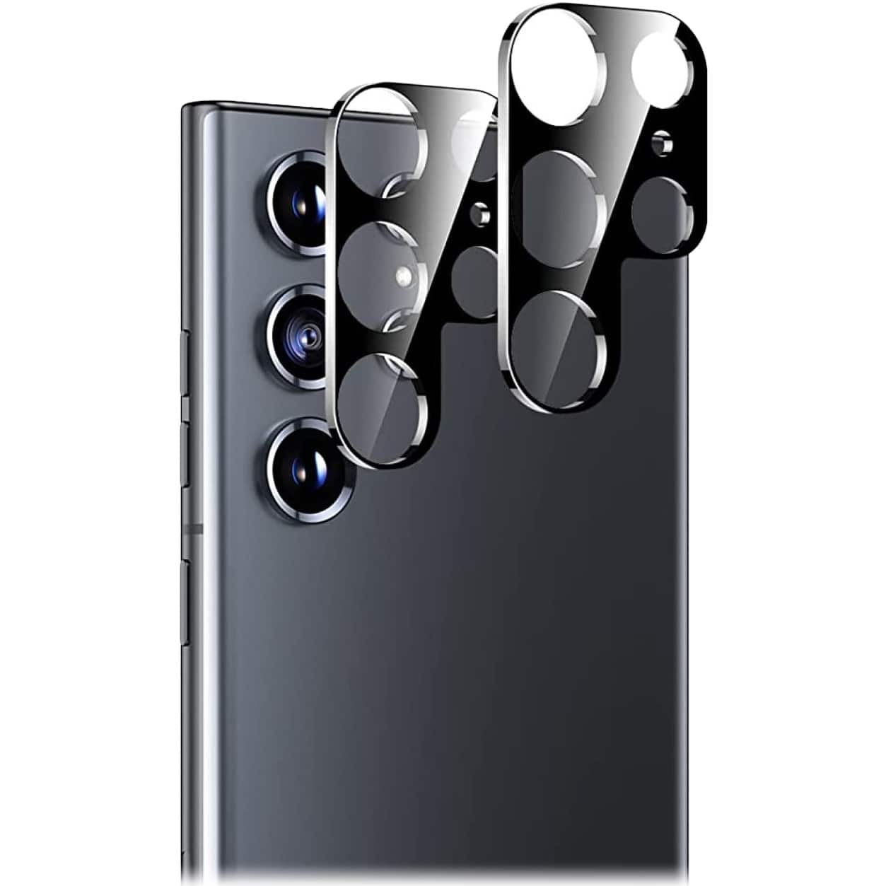 Angle. SaharaCase - ZeroDamage Camera Lens Protector for Samsung Galaxy S23 Ultra (2-Pack) - Black.