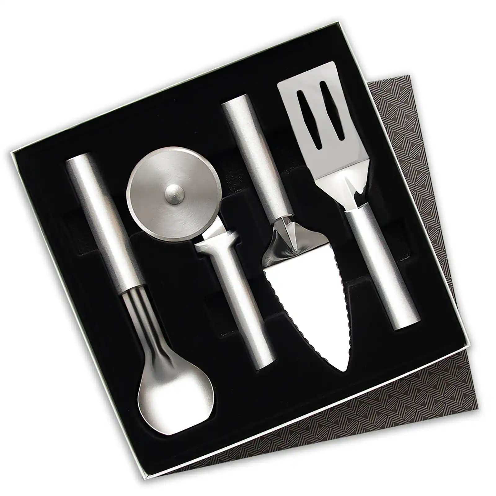 Front. Rada - Ultimate Utensil Gift Set, Silver Handles - Silver.