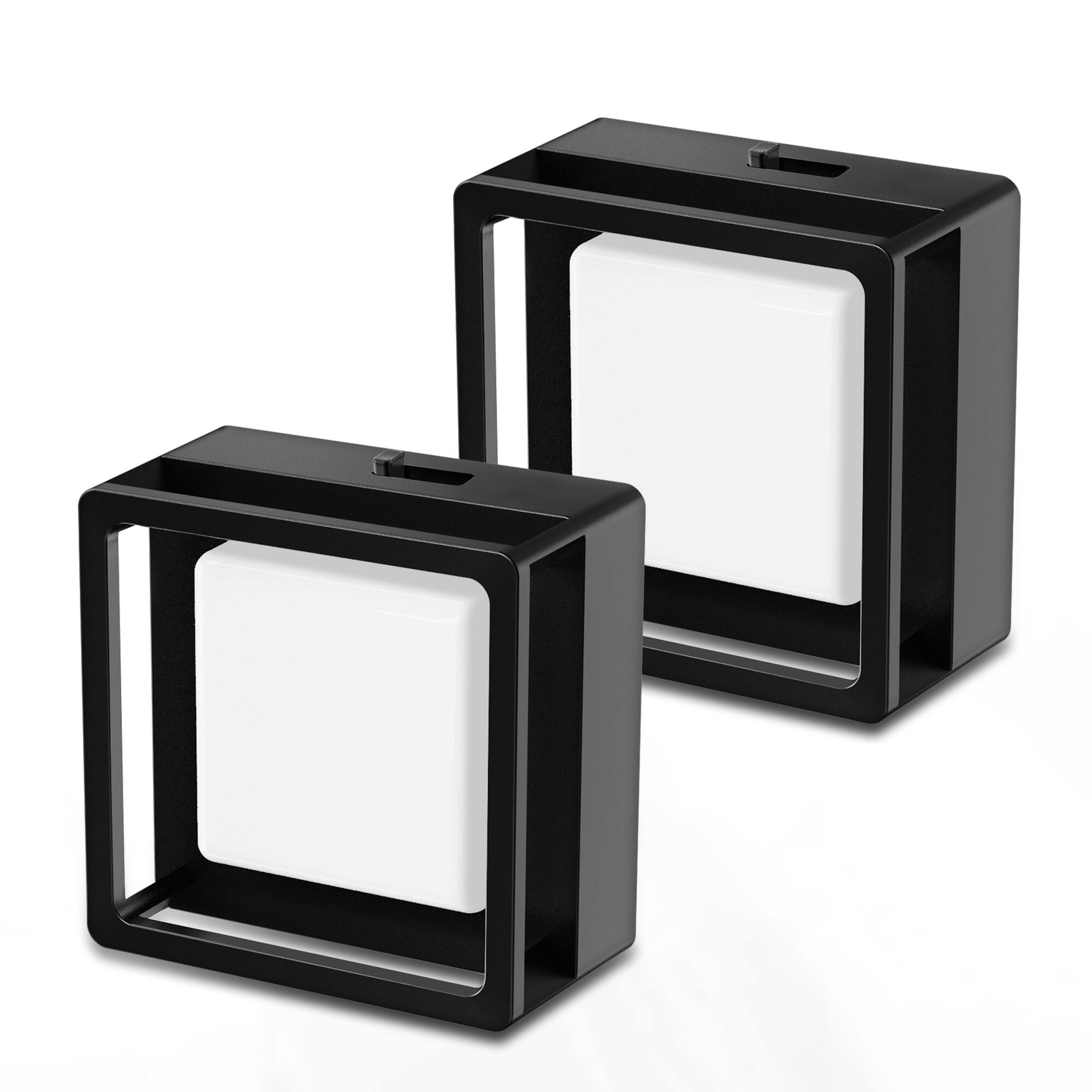 Front. Jandcase - JANDCASE 2-Pack 1W  Plug-in Night Light, Purple Glow with  0-100%, Compact Philips-Style Design, Dusk-to-Dawn Sensor - Black.