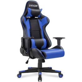 Homall - Gaming Chair Office Chair Ergonomic Adjustable High Back Computer Chair Desk Chair with Headrest & Lumbar Support - Blue