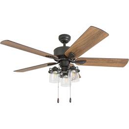 Prominence Home - Briarcrest 52" Indoor Ceiling Fan with Light, Pull Chain - Bronze