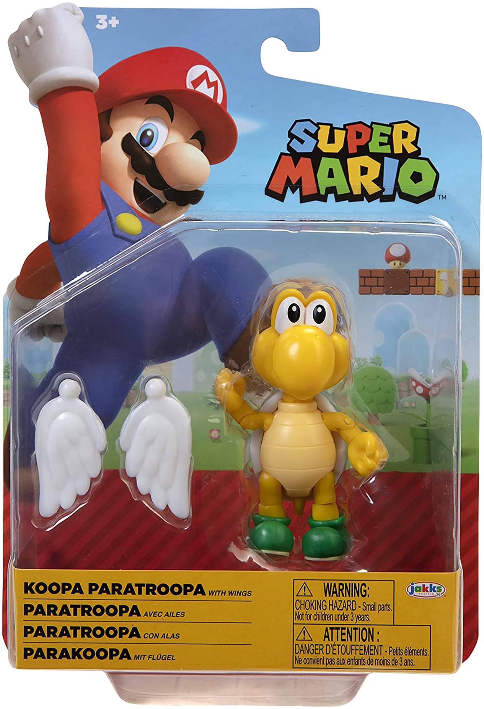 3+  
SUPER MARIO™  

KOOPA PARATROOPA WITH WINGS  
PARATROOPA AVEC AILES  
PARATROOPA CON ALAS  
PARAKOOPA MIT FLÜGEL  

WARNING: CHOKING HAZARD - Small parts. Not for children under 3 years.  
ATTENTION: DANGER D'ÉTOUFFEMENT - Petits éléments. Ne convient pas aux enfants de moins de 3 ans.