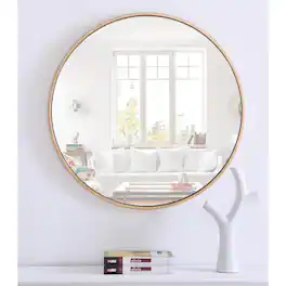 Elegant Decor - Metal frame Round Mirror 28 inch finish - Brass