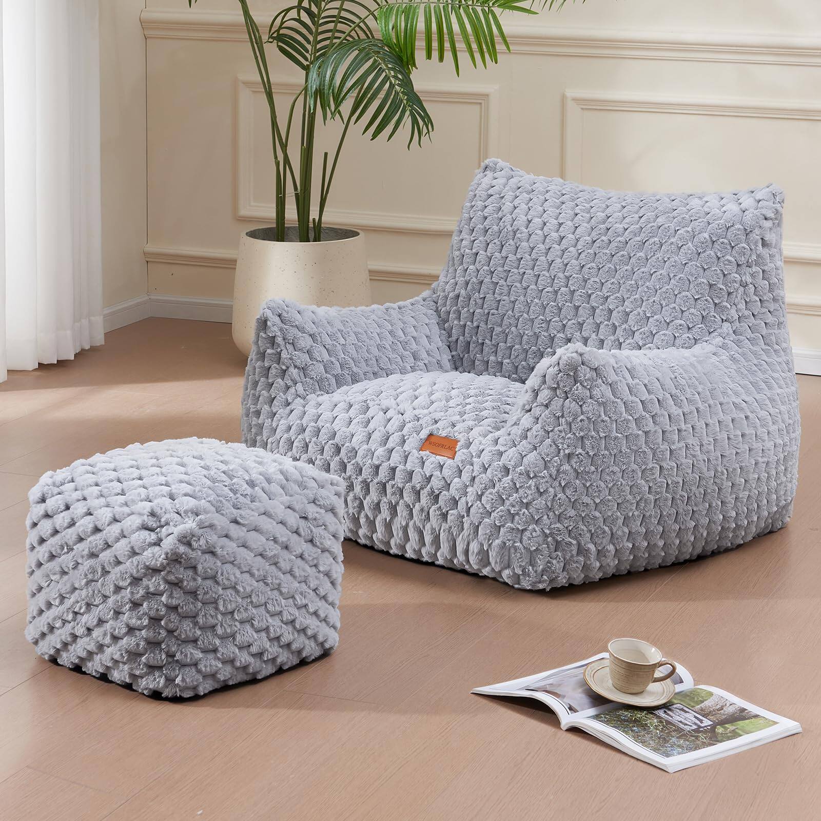 Light Grey Chair+Ottoman