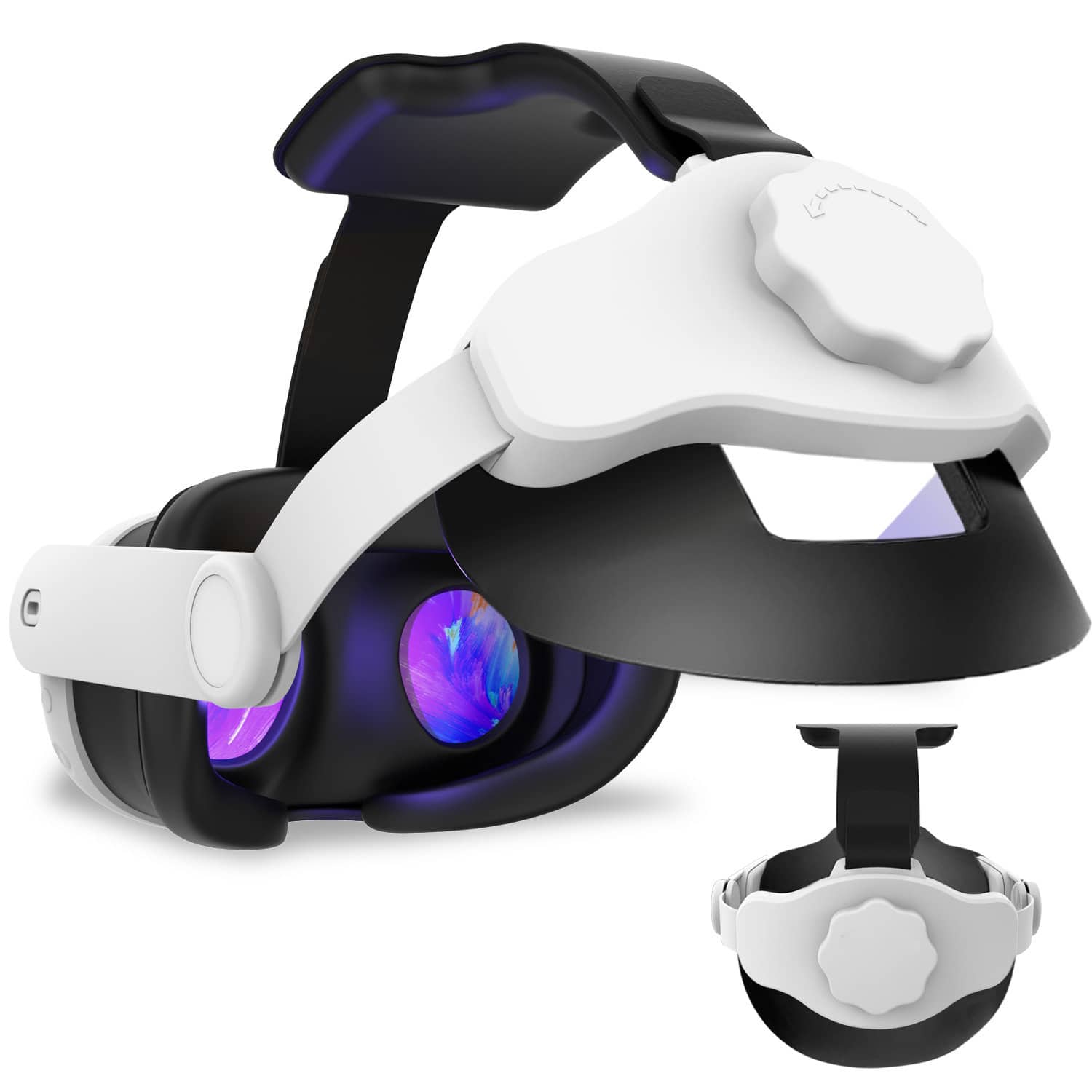 Front. Alpha Digital - Meta Quest 3 Head Strap- Enhanced Comfort fit - Adjustable/Lightweight - White.