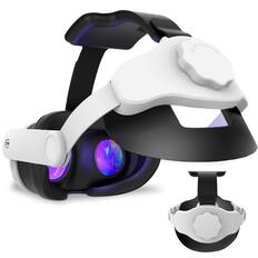 Front. Alpha Digital - Meta Quest 3 Head Strap- Enhanced Comfort fit - Adjustable/Lightweight - White.