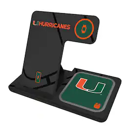 Keyscaper - Miami Hurricanes 3-In-1 Wireless Charger - Multicolor
