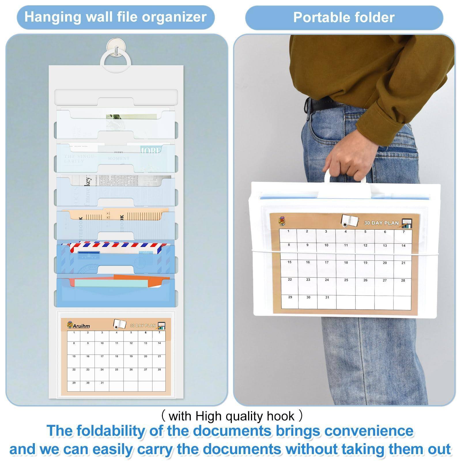 Hanging wall file organizer  
Portable folder  

(with High quality hook)  

The foldability of the documents brings convenience and we can easily carry the documents without taking them out