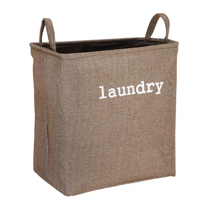 Front. Unique Bargains - Laundry Hamper Collapsible with Handles, 14x10.2x15.7 Inch Foldable Storage for Clothes, Blankets, Bedroom, Bathroom - Brown.