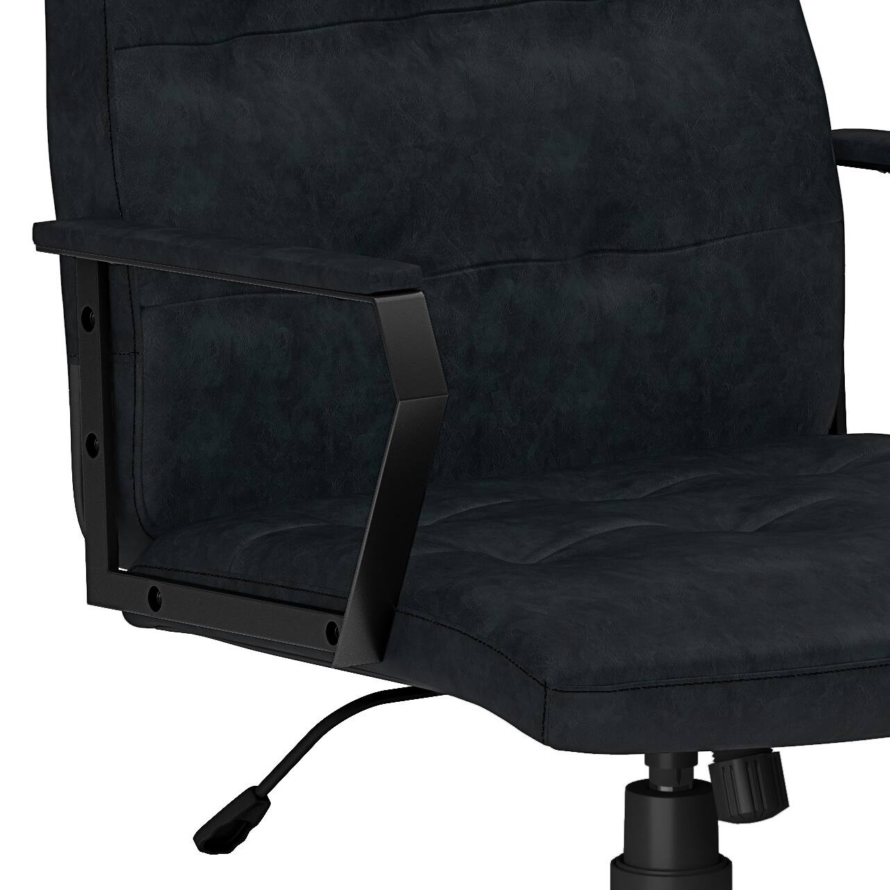 Left. Simpli Home - Foley Swivel Office Chair - Distressed Blue.