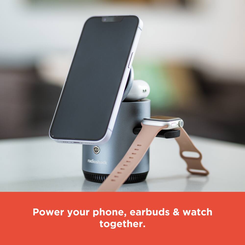 Power your phone, earbuds & watch together.
