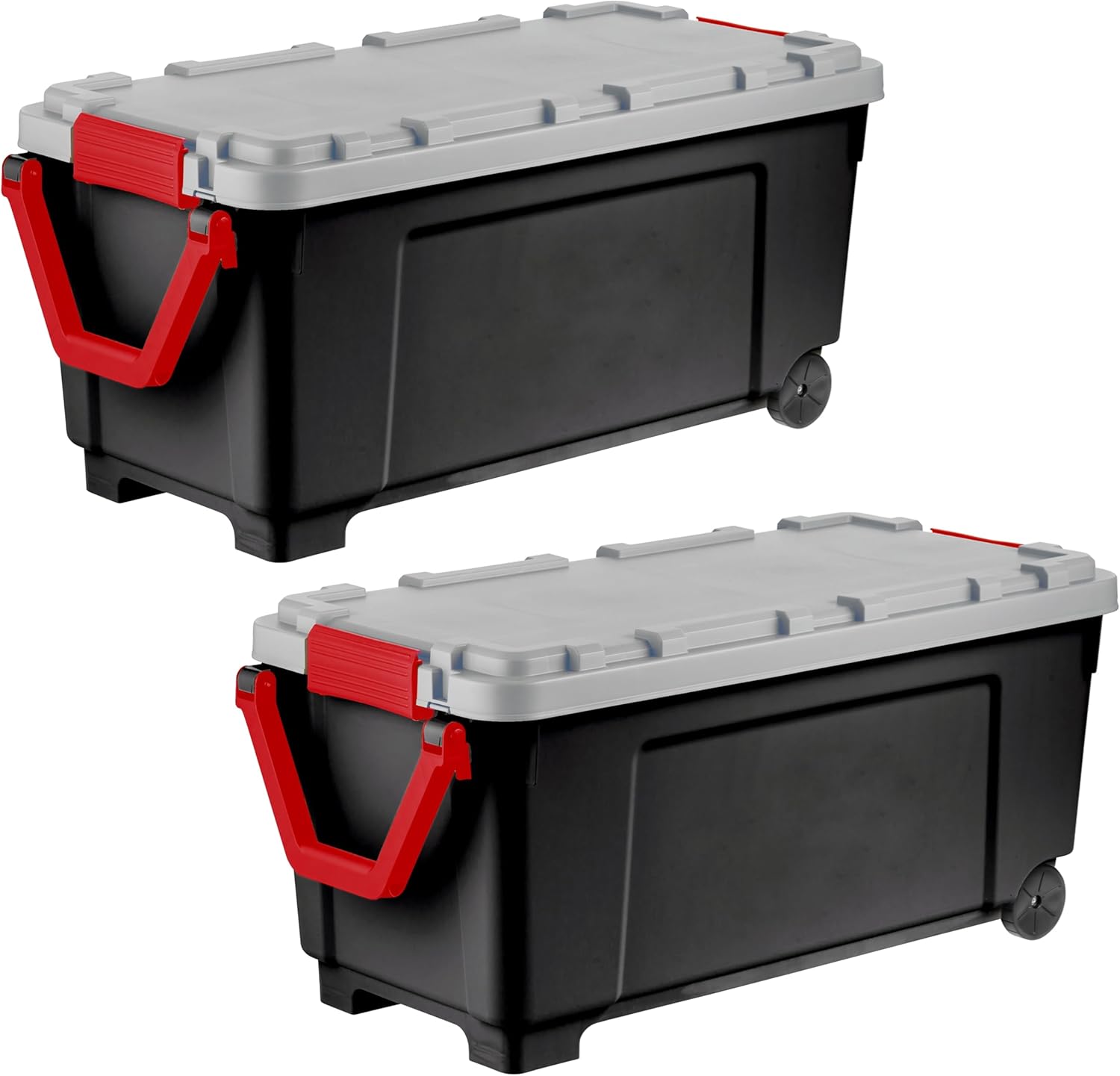 Front. IRIS USA - IRIS USA Heavy Duty Trail Box - Black, Gray, Red - Black.