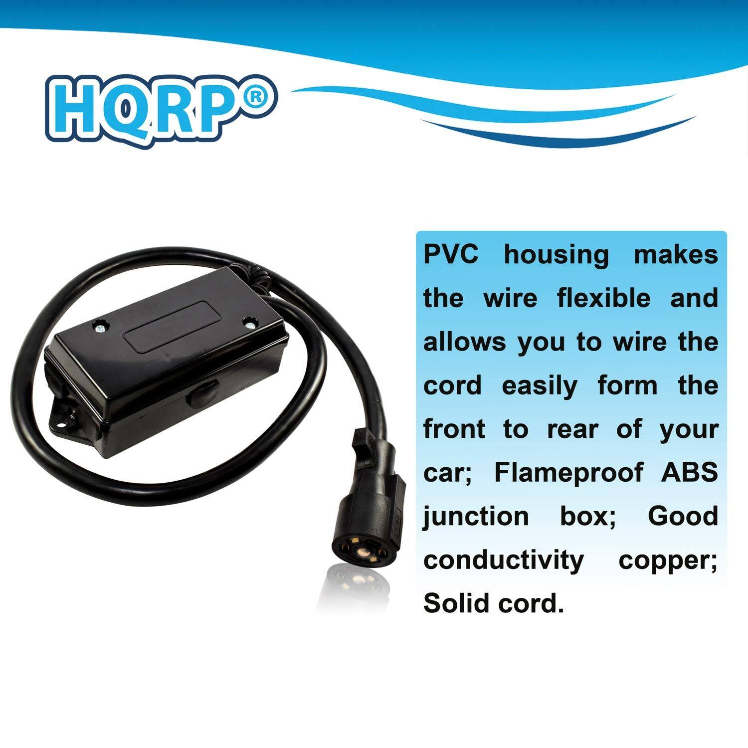 HQRP PVC housing makes the wire flexible and allows you to wire the cord easily from the front to the rear of your car; Flameproof ABS junction box; Good conductivity copper; Solid cord.