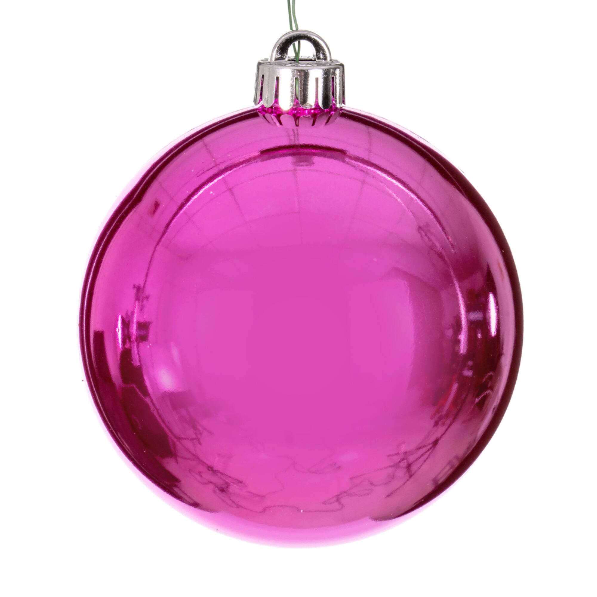 Front. Vickerman - 8" Hot Pink Shiny Ball UV Drilled Cap - Hot Pink.