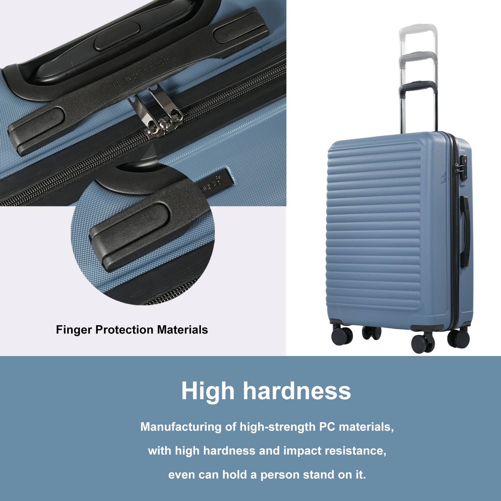 Travehouse house

Finger Protection Materials

High hardness
Manufacturing of high-strength PC materials, with high hardness and impact resistance, even can hold a person stand on it.