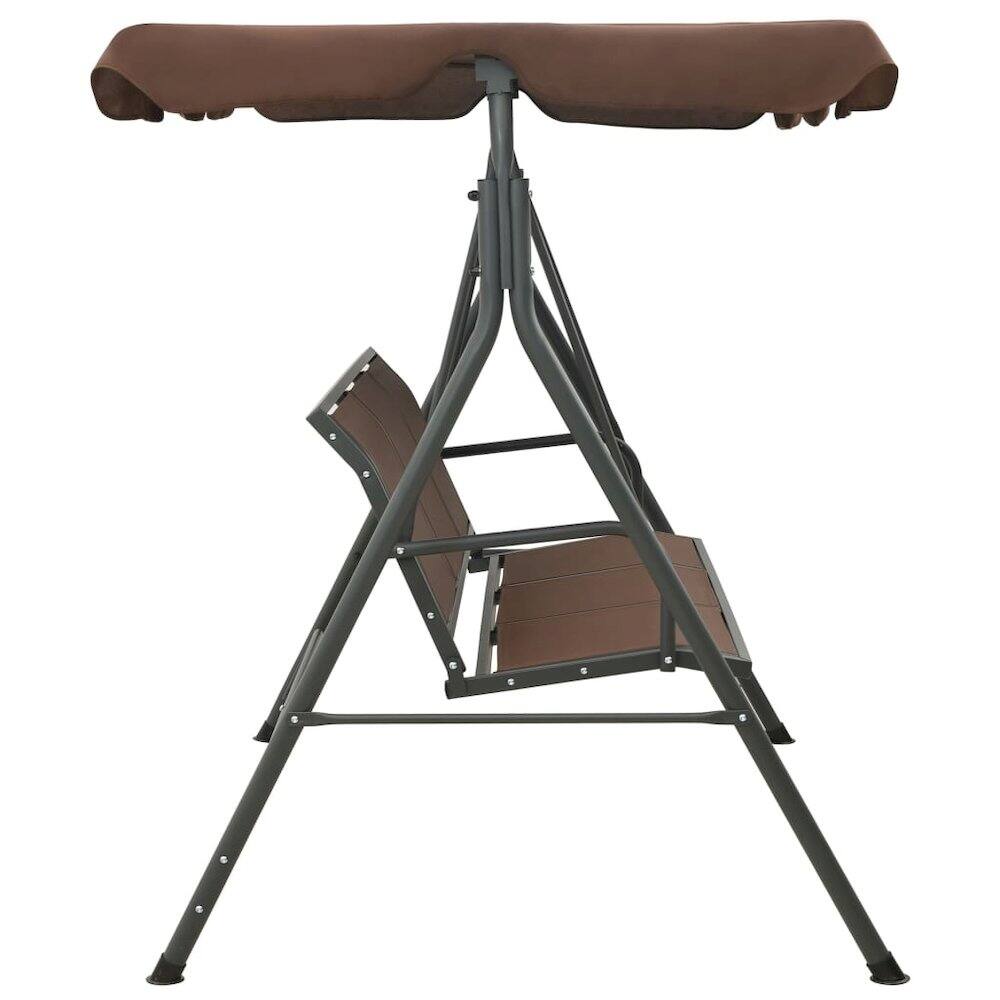 Left. vidaXL - vidaXL Porch Swing Coffee Powder-coated steel frame Large - Brown.