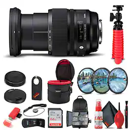 Sigma - 24-105mm f/4 DG OS HSM Art Lens for Canon EF (635-101) Bundle - Black