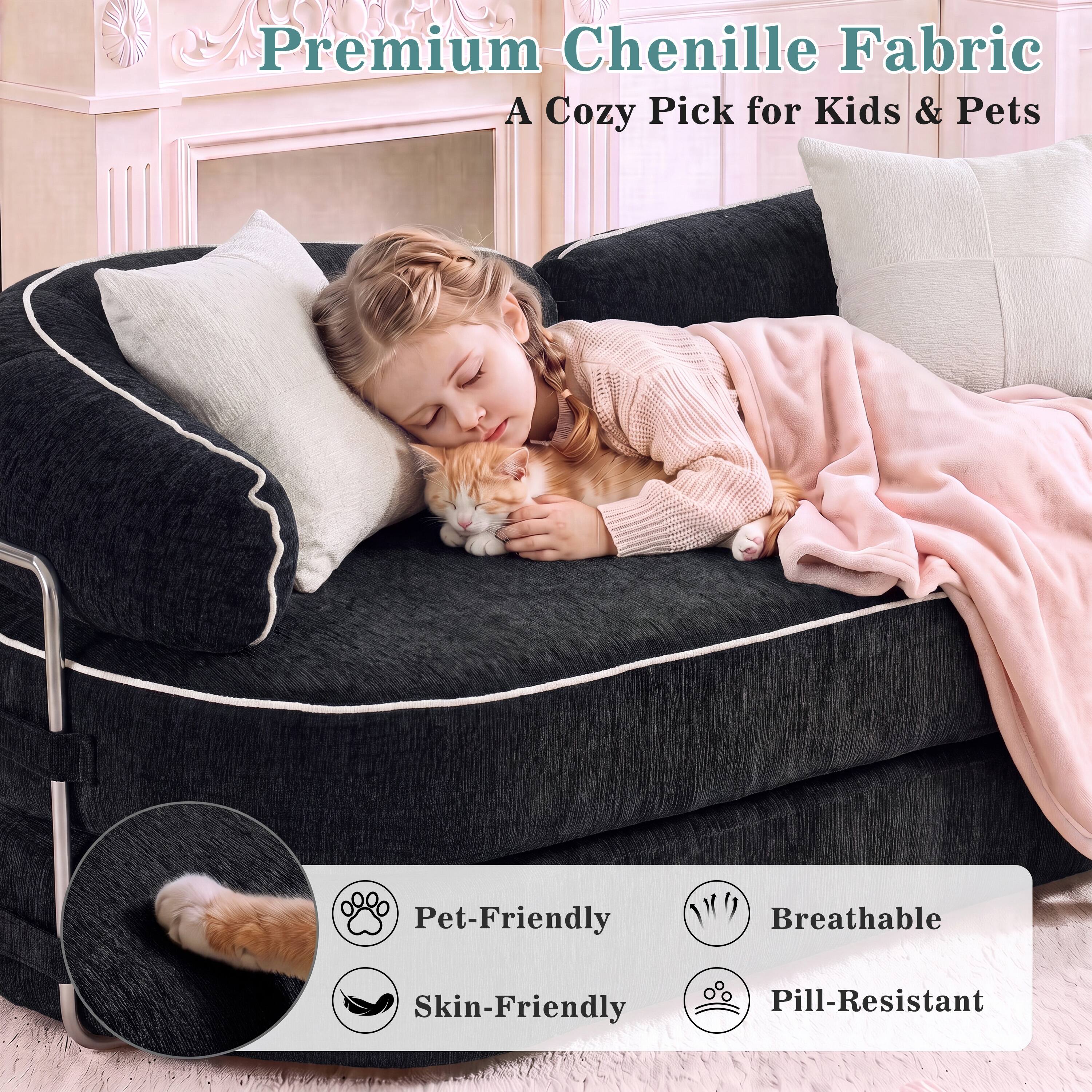 Premium Chenille Fabric  
A Cozy Pick for Kids & Pets  

Pet-Friendly  
Breathable  
Skin-Friendly  
Pill-Resistant