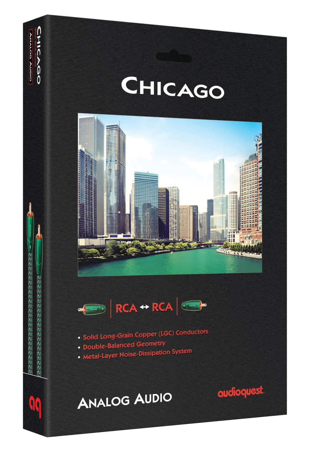 Audioquest Chicago Rca Rca Analog Audio Interconnect Cable Green On Black Chicago