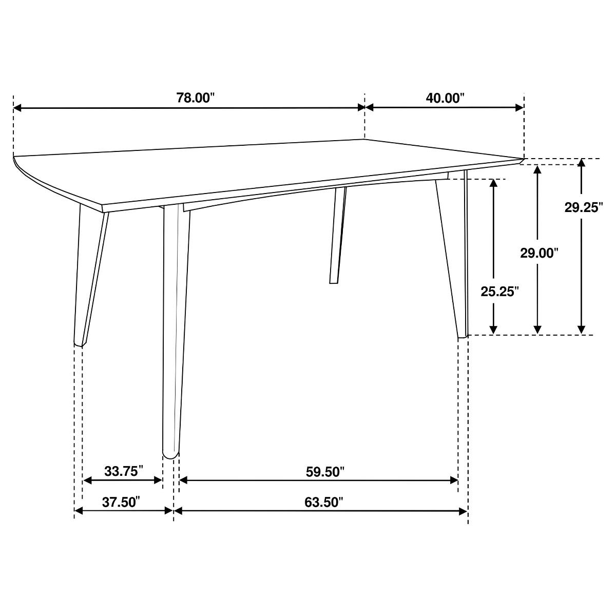 78.00"  
40.00"  
29.25"  
29.00"  
25.25"  
33.75"  
59.50"  
37.50"  
63.50"