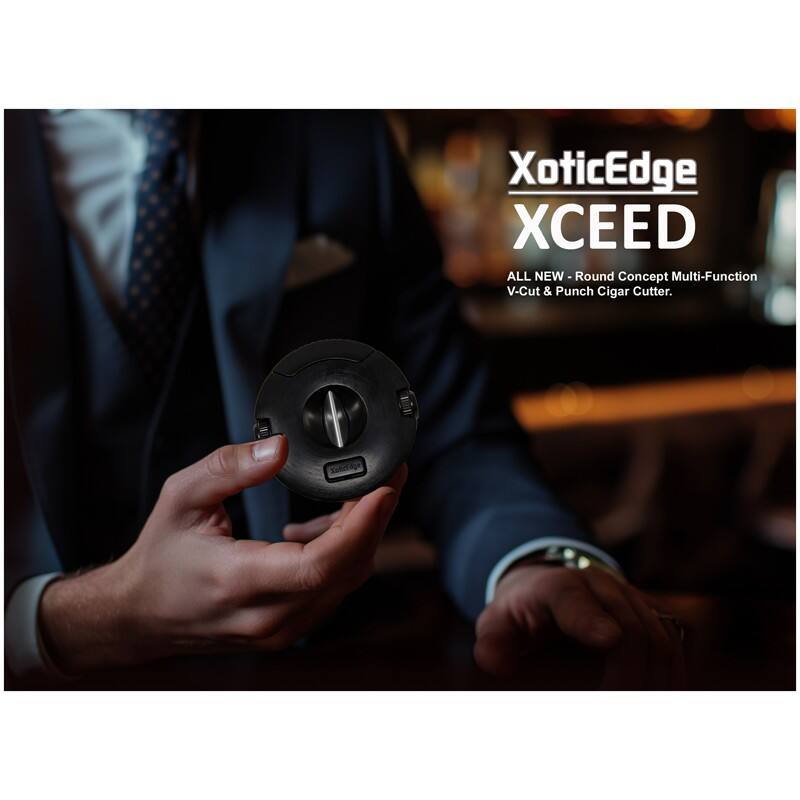 XoticEdge XCEED  
ALL NEW - Round Concept Multi-Function V-Cut & Punch Cigar Cutter.