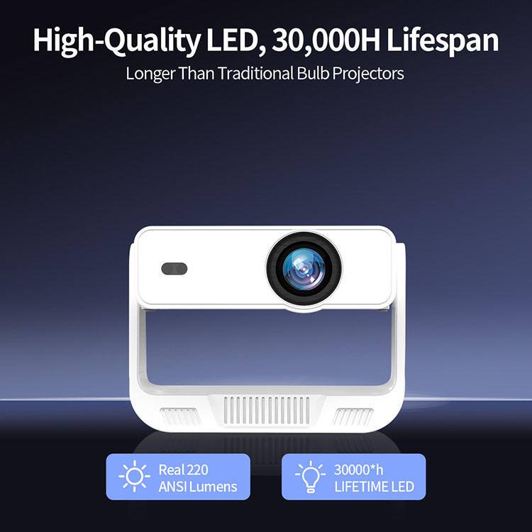 High-Quality LED, 30,000H Lifespan  
Longer Than Traditional Bulb Projectors  

Real 220 ANSI Lumens  

30,000*h LIFETIME LED