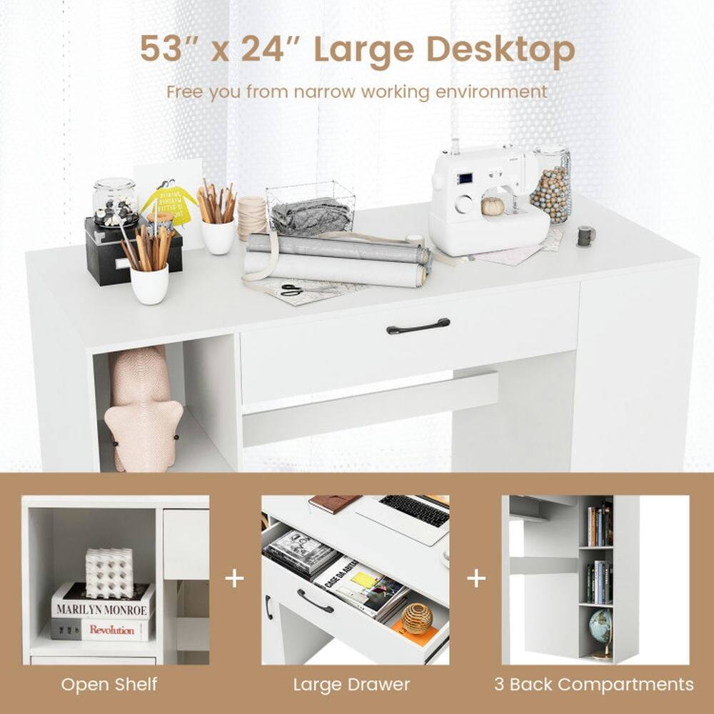 53" x 24" Large Desktop  
Free you from narrow working environment  

TIITIRO MARILYN MONROE Revolution + NO CASEM + Open Shelf Large Drawer 3 Back Compartments