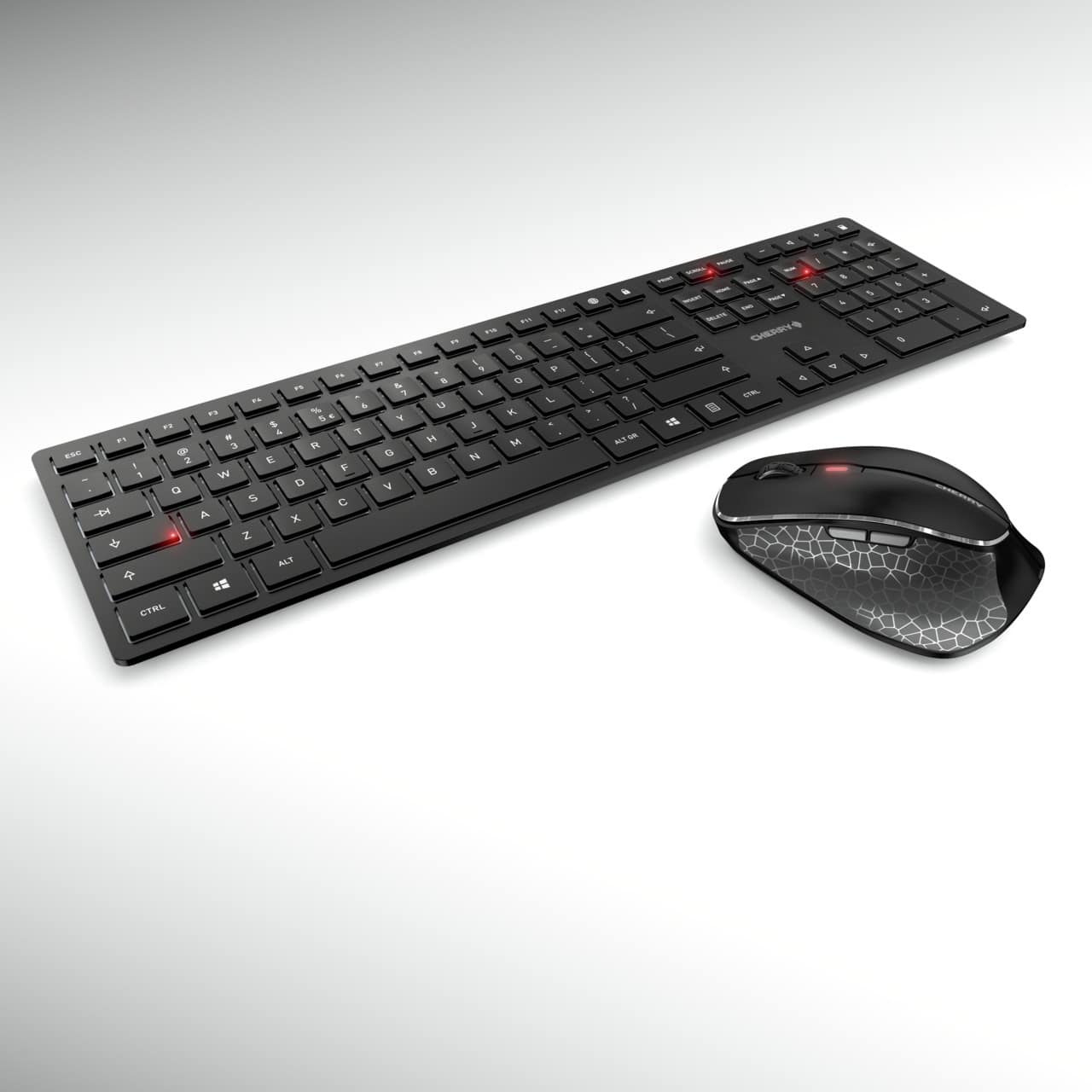CHERRY - SLIM Desktop Keyboard and ERGO Mouse - Black