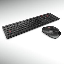 CHERRY - SLIM Desktop Keyboard and ERGO Mouse - Black