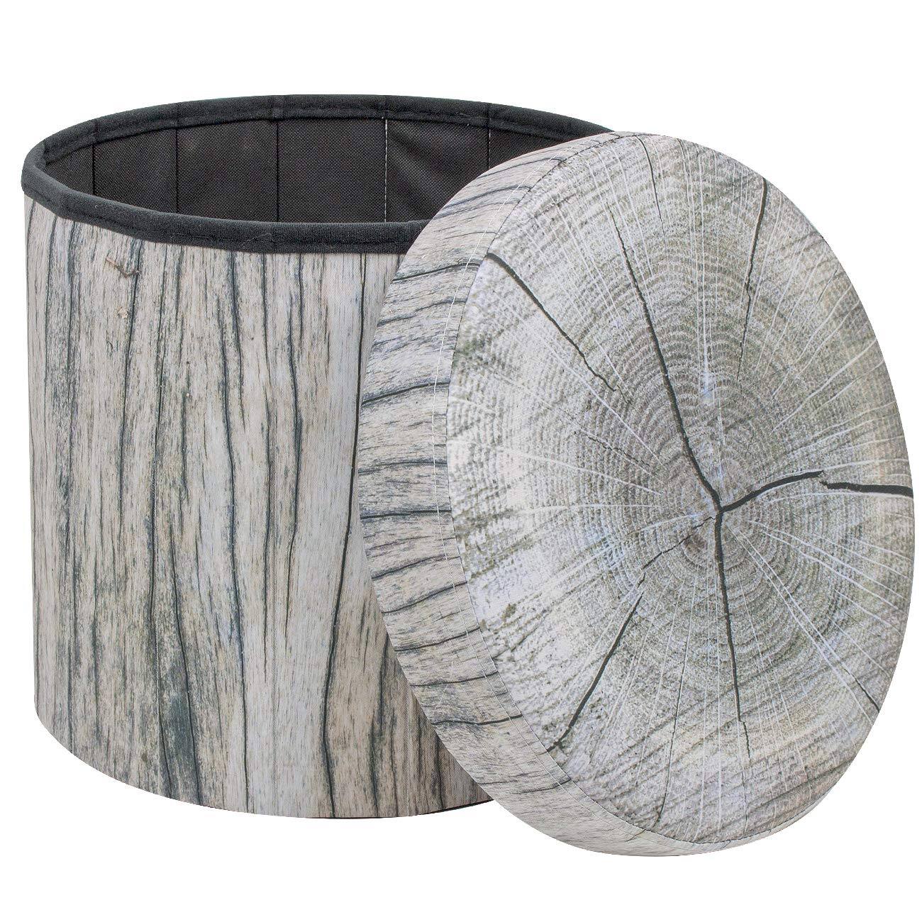 Alt View 2. Sorbus - Sorbus Tree Stump Stool, Storage Ottoman 15 Inch Fake Tree Stumps Log Stool Storage, Artificial Tree Trunk, Foot Rest - Gray.