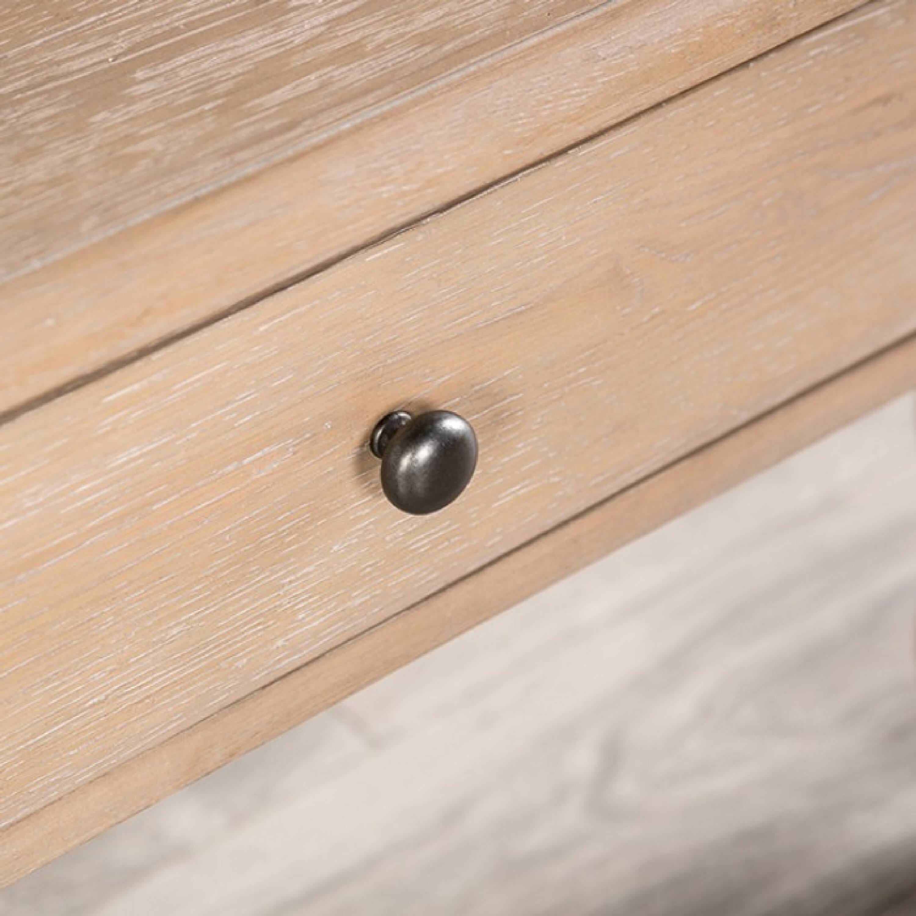 Alt View 2. Manhattan Lane - Cherie Coffee Table, 2 Drawers, Light White Washed Wood, 52 Inch - White Wash Brown, Black.