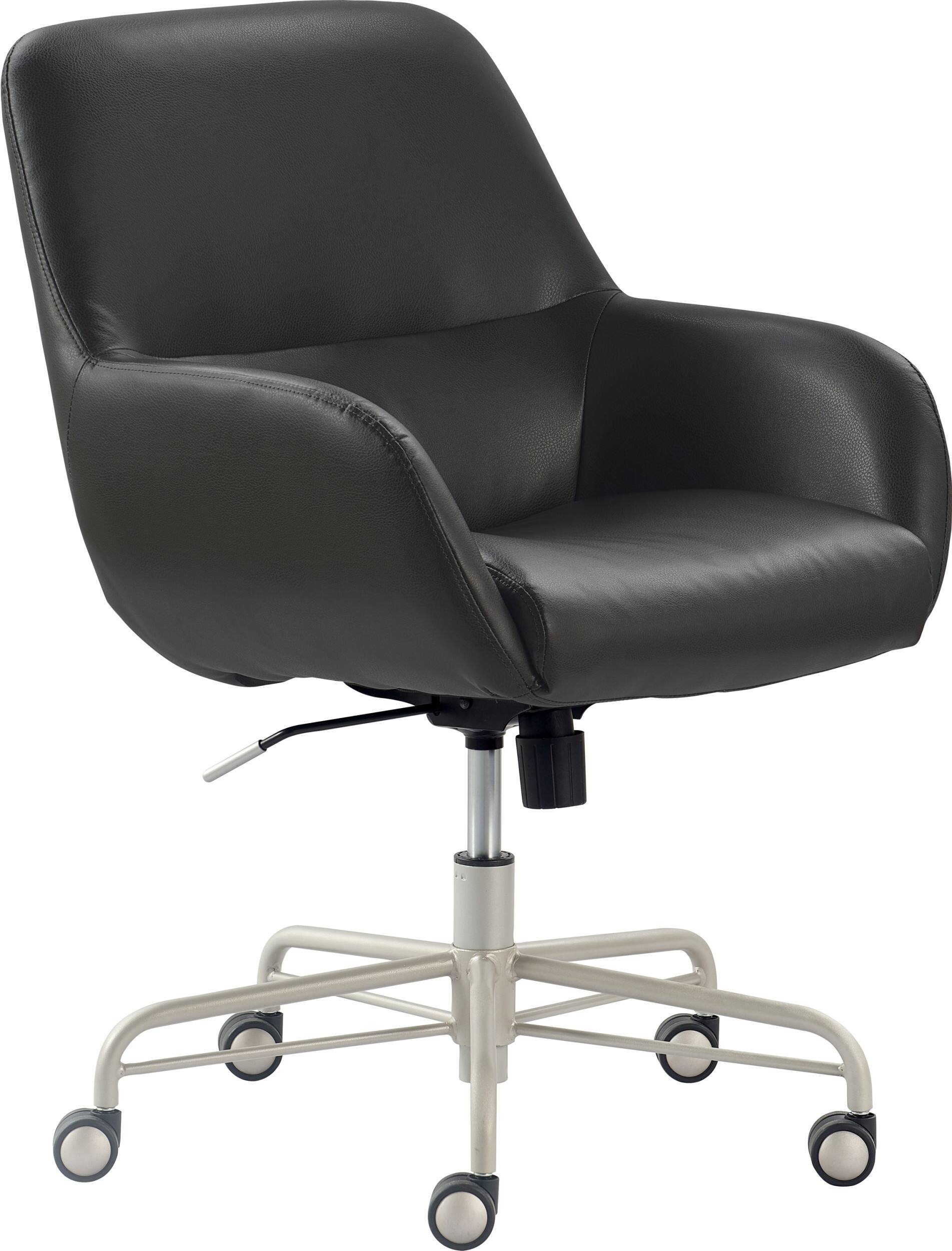 Front. Finch - Forester Modern Bonded Leather Office Chair - Gray/Charcoal.