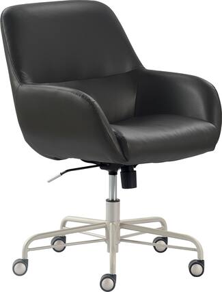 Front. Finch - Forester Modern Bonded Leather Office Chair - Gray/Charcoal.