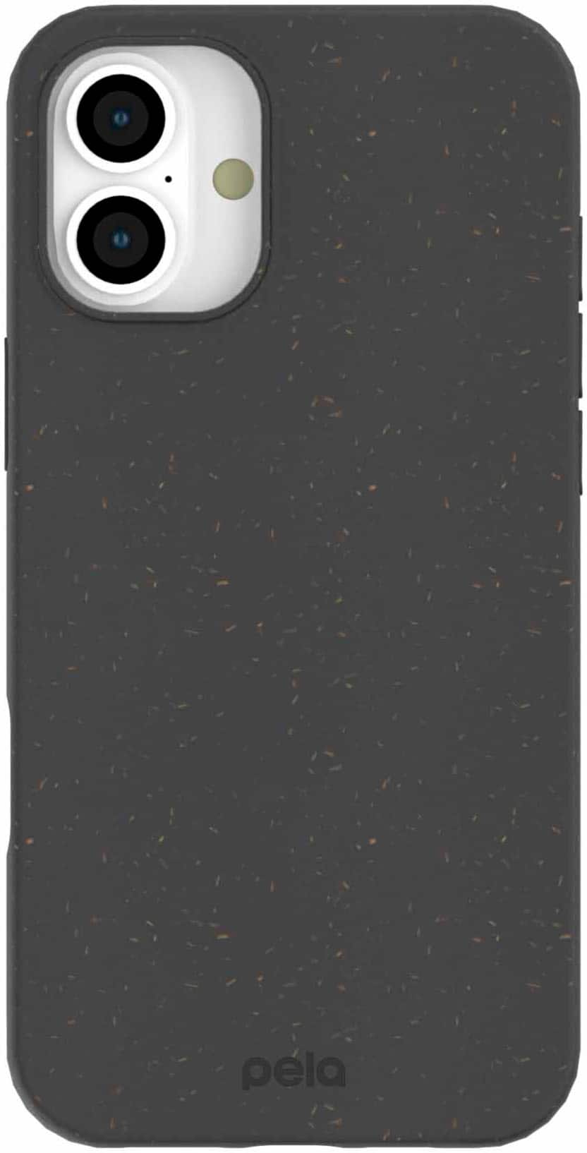 Angle. Pela - Phone Case with MagSafe Module for Apple iPhone 16 Plus + Bonus Custom Case Activation Code - Black.