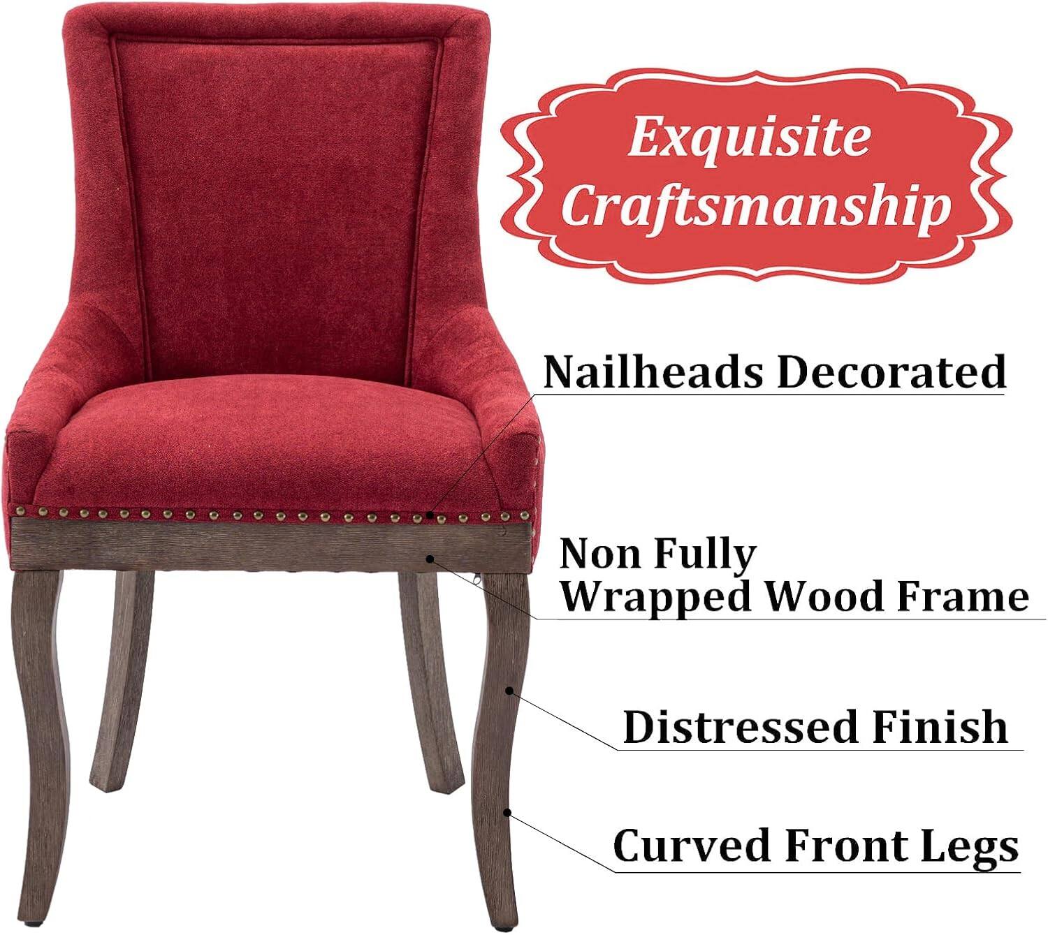 Exquisite Craftsmanship

Nailheads Decorated

Non Fully Wrapped Wood Frame

Distressed Finish

Curved Front Legs