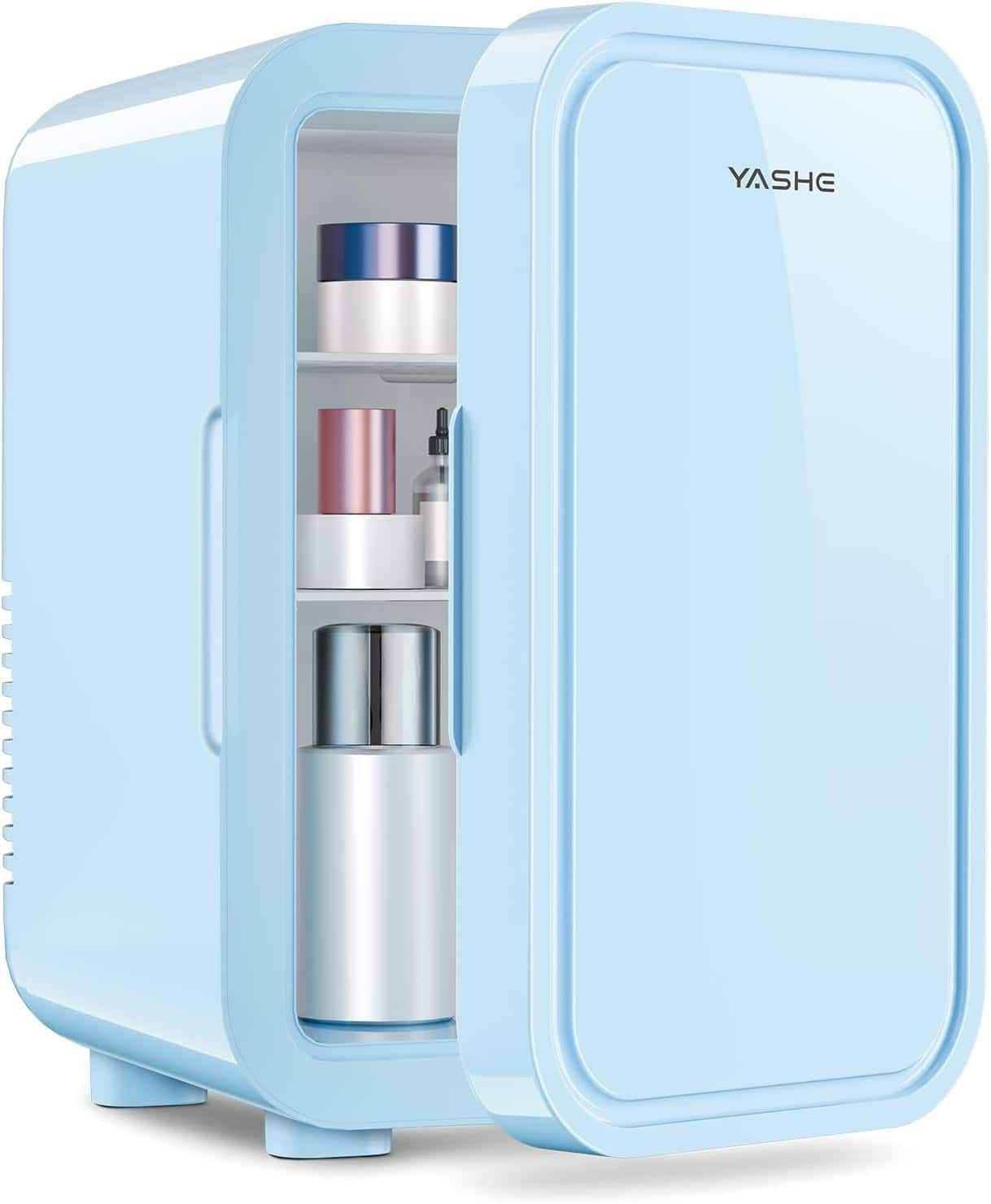 YASHE - Mini Fridge, 6 Liter/8 Can 110V AC/DC - Blue