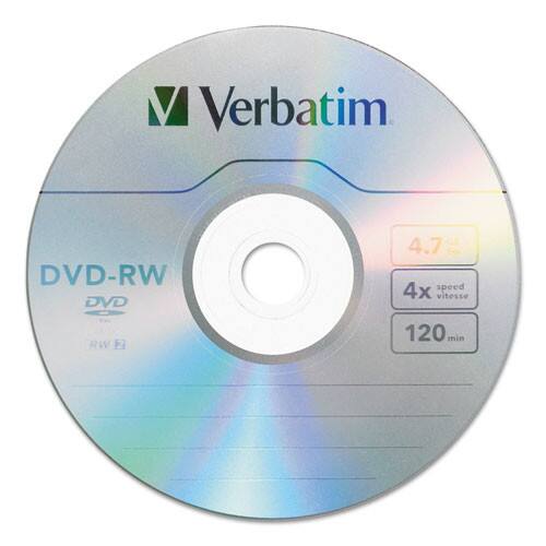 Verbatim - 95179 4.7 GB 4x DVD-RW Rewritable Disc - (30/Pack) - Silver