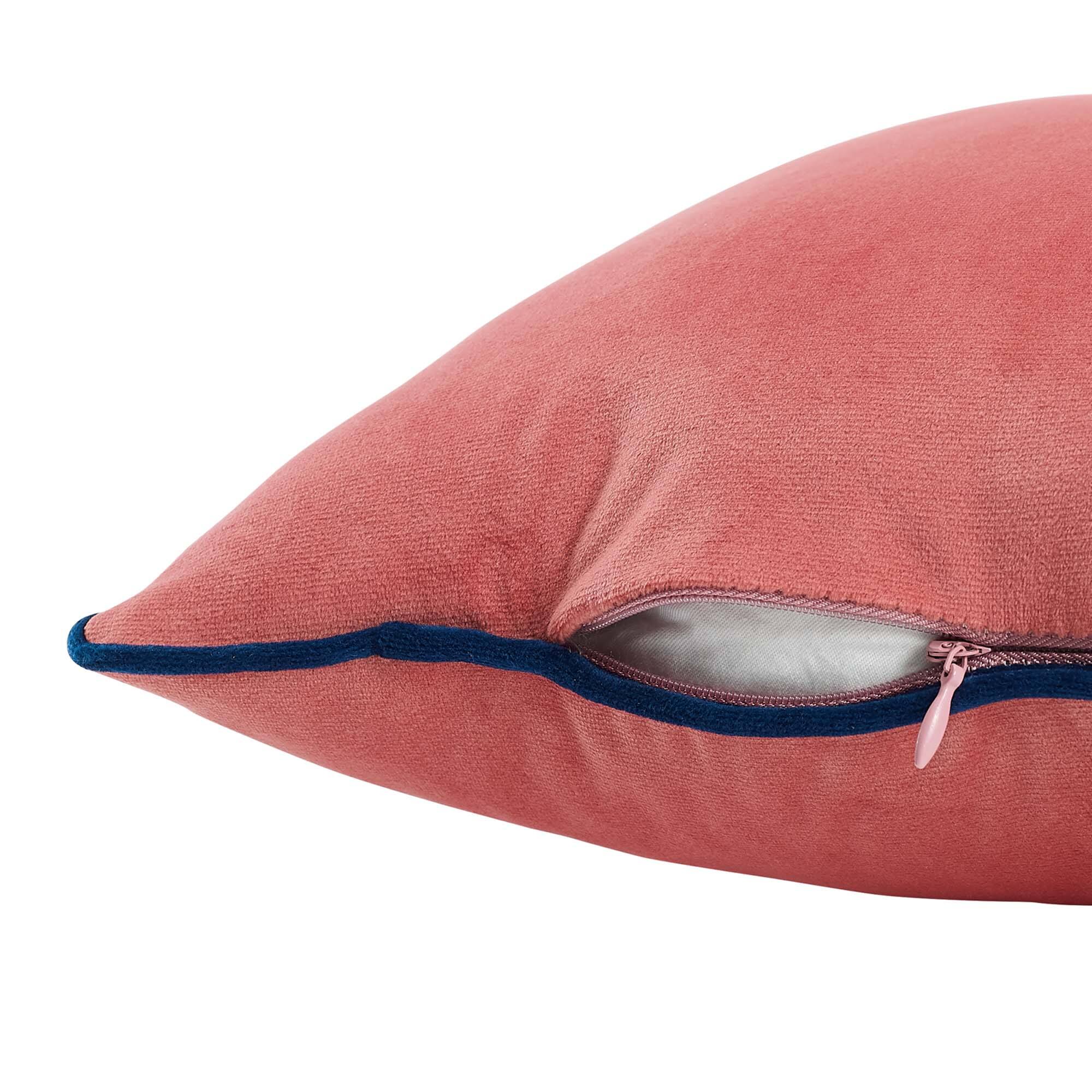 Back. Modway - Accentuate Performance Velvet Throw Pillow by Modway - Blossom Navy.