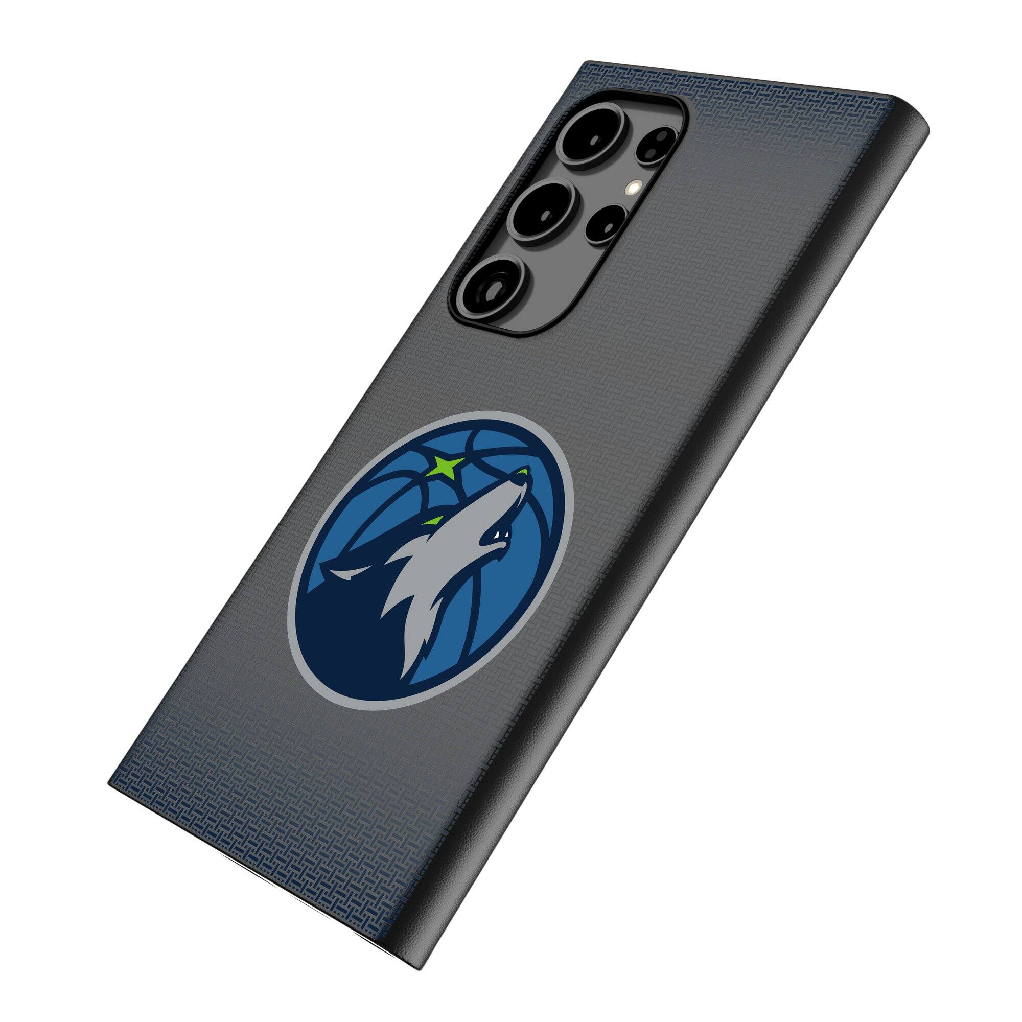 Alt View 1. Keyscaper - Minnesota Timberwolves Linen Galaxy Magnetic Bump Case - S25 Ultra - Black.