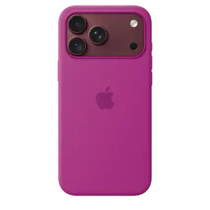 Front. Apple - iPhone 18 Pro Max Silicone Case with MagSafe - Magenta.