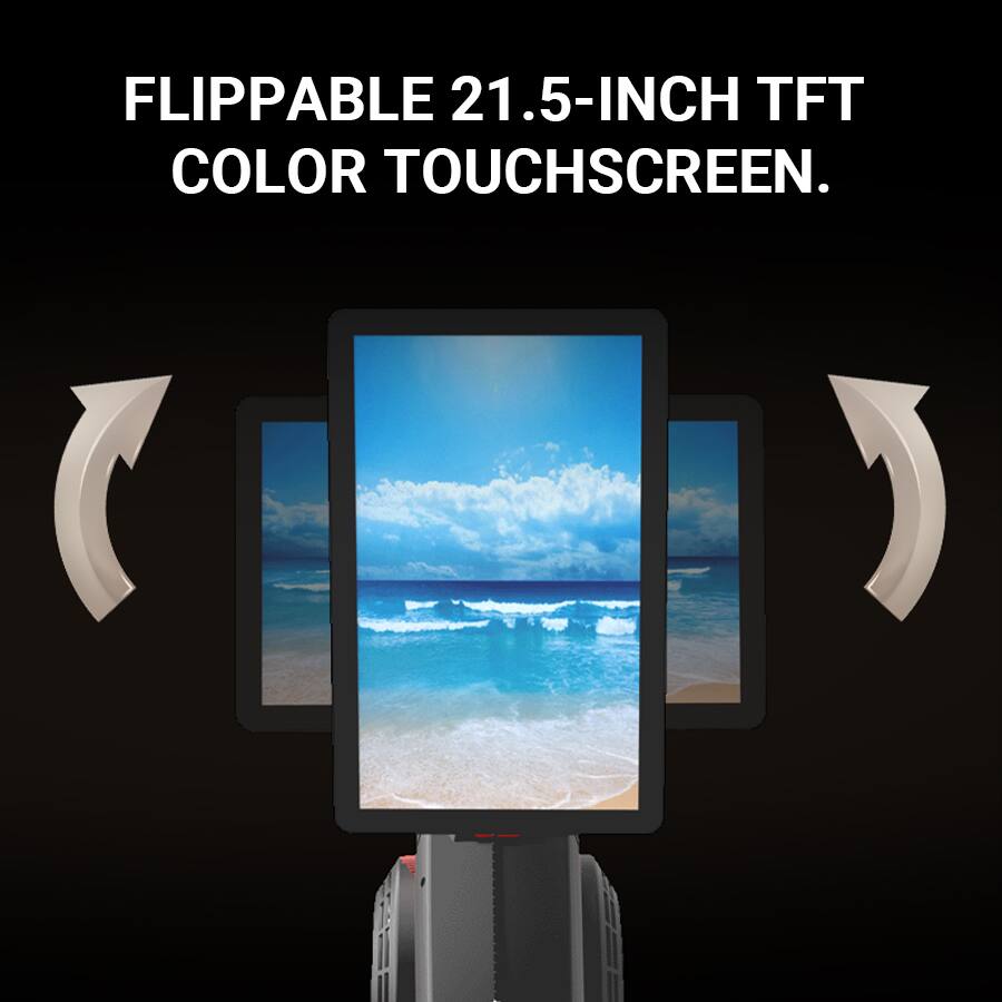 FLIPPABLE 21.5-INCH TFT COLOR TOUCHSCREEN.