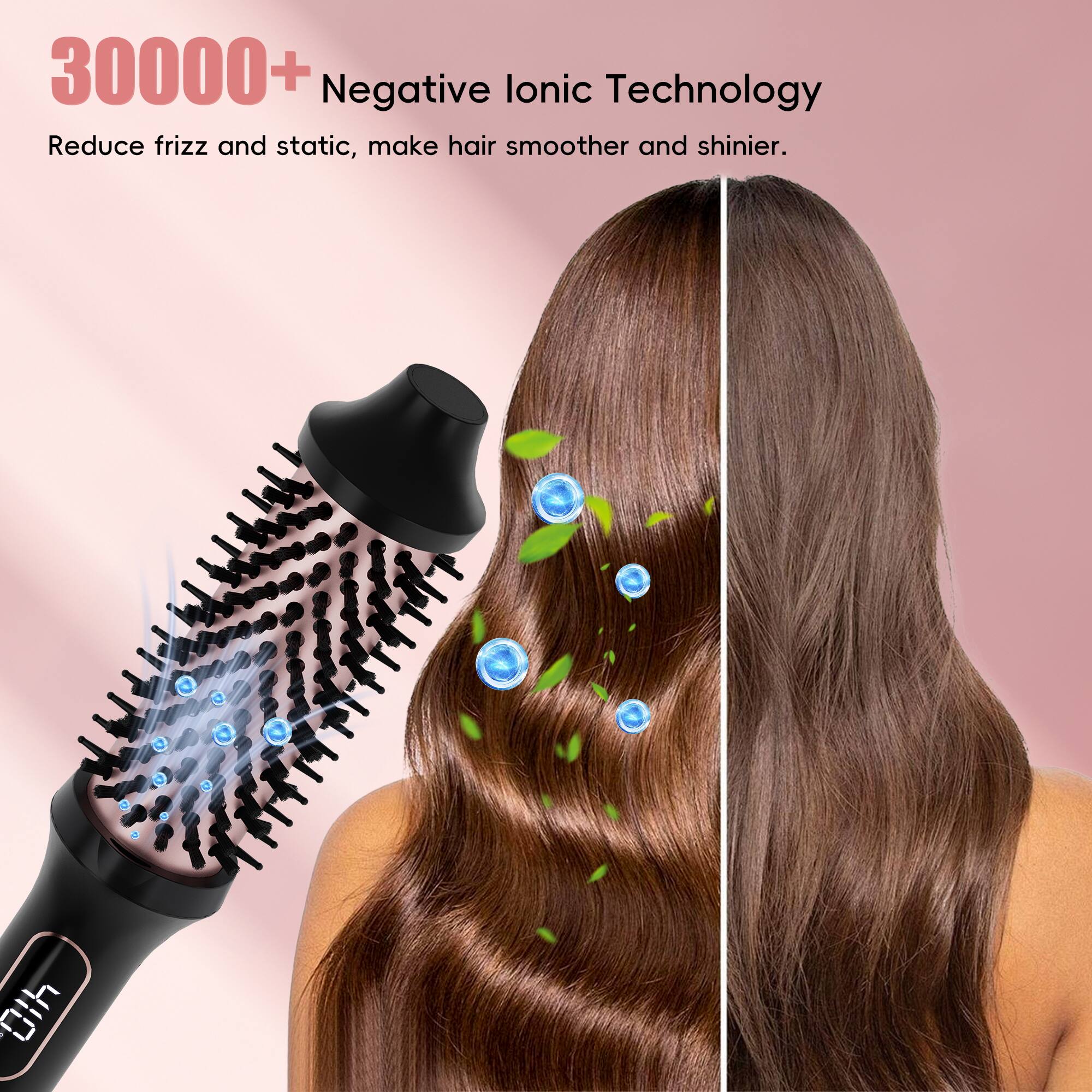 30000+ Negative lonic Technology
Reduce frizz and static, make hair smoother and shinier.
