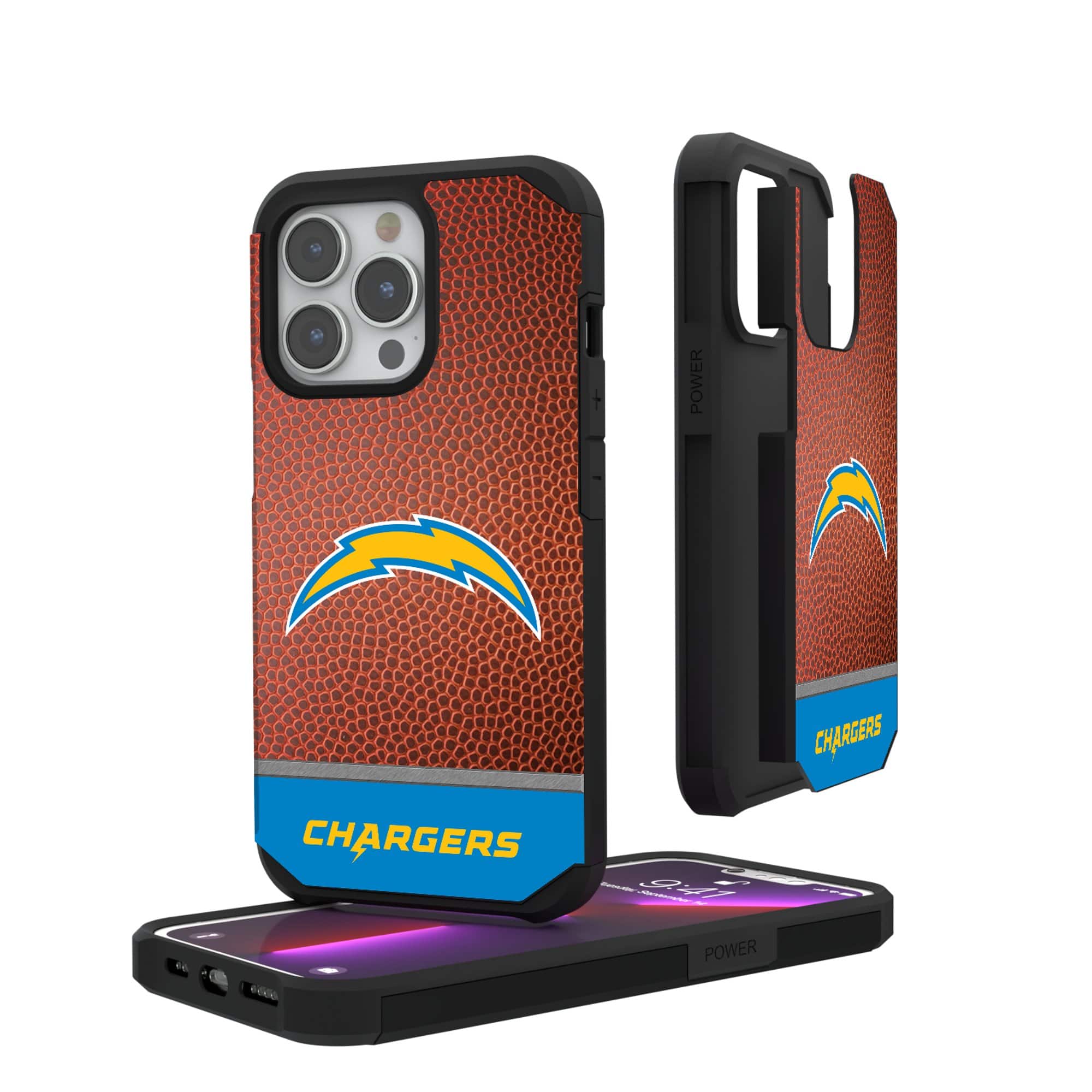 Keyscaper - NFL - Los Angeles Chargers iPhone Rugged Wordmark Design Case - 12 mini/13 mini - Multicolor