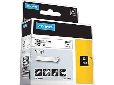 DYMO A IND DYMO Ra To 18044 A 0718600 12mm X 5.5 1/2" x 18 Vinyl P/N 18444 BLACK WHITE SO718600 IND