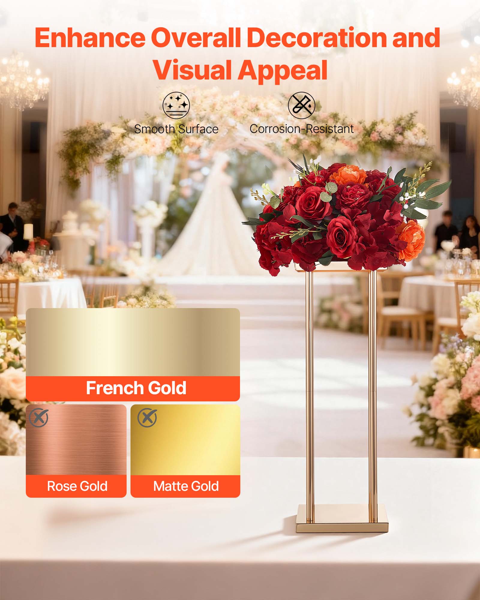 Enhance Overall Decoration and Visual Appeal

Smooth Surface  
Corrosion-Resistant

French Gold

Rose Gold  
Matte Gold